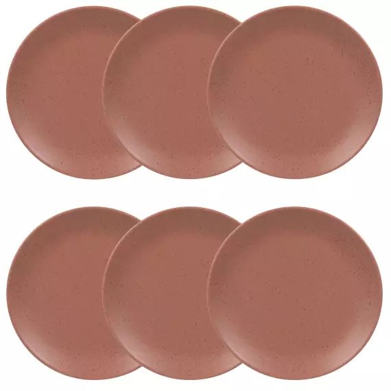 Assiette à dessert en faïence marron