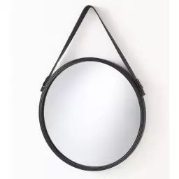 Miroir rond Barbier noir diam.41 cm