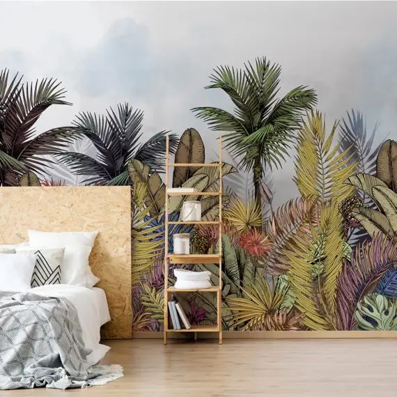 Papier peint panoramique motif floral Multicolore 432x280cm