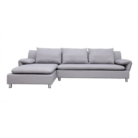 Canapé d’angle réversible design gris clair BRASILIA