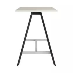 NUMA Table haute 120×80 cm BUT PRO blanc / pieds métal noir