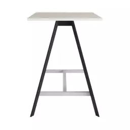 NUMA Table haute 120×80 cm BUT PRO blanc / pieds métal noir