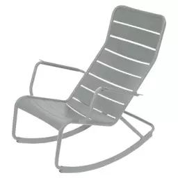 Rocking chair Luxembourg en Métal, Aluminium laqué – Couleur Gris – 69.5 x 94 x 92 cm – Designer Frédéric Sofia