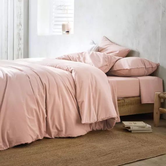 Drap housse percale lavée Bohème BLANC DES VOSGES