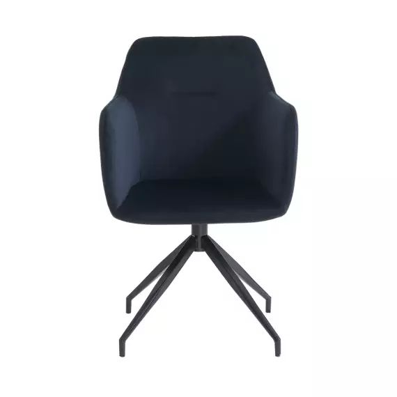 Nate – Chaise de bureau en velours – Couleur – Noir