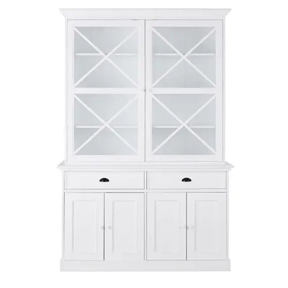 Vaisselier 6 portes 2 tiroirs blanc