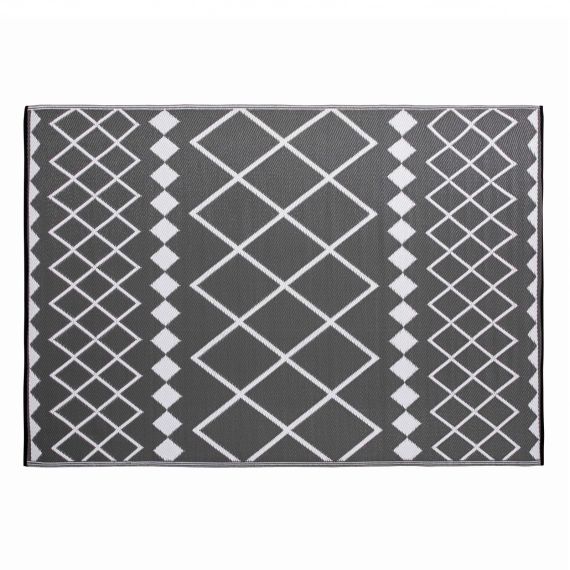 Tapis extérieur et intérieur gris à motifs gris 160×230