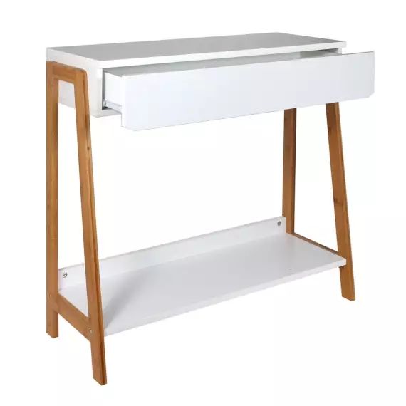 Console scandinave  L. 83 x H. 77 cm blanc