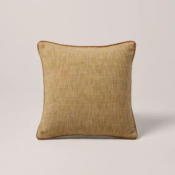 Housse de coussin LONNI ocre et naturel – JAUNE