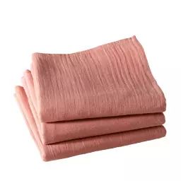 Lot de 3 serviettes de table 43×43 rose en coton