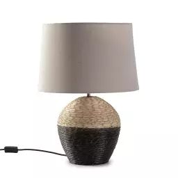 Lampe à poser en rotin naturel, diamètre 40,5 cm