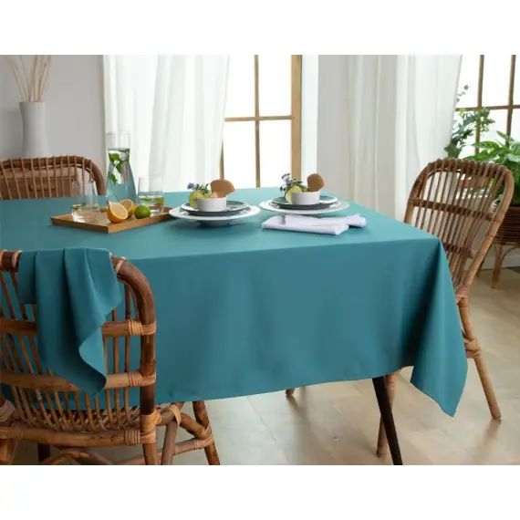Nappe rectangulaire 150×250 bleue en coton
