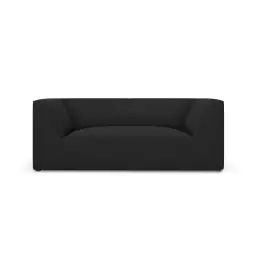 Canapé 2 places en tissu structurel noir