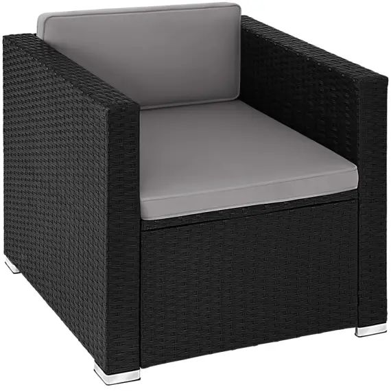 Fauteuil de jardin en rotin résistant noir