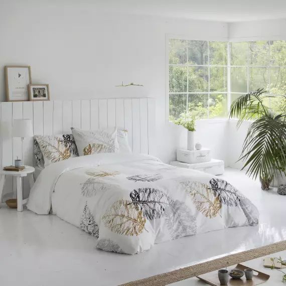 Housse de couette imprimé en percale Coton Multicolore 260×240 cm