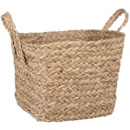 Panier en fibre végétale beige