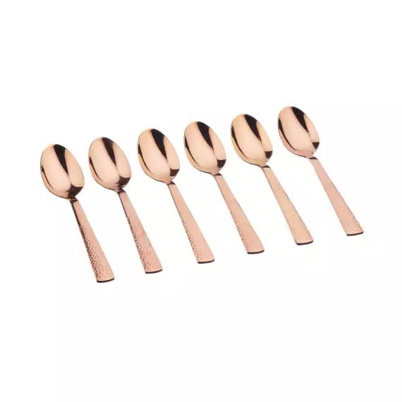 Lot de 6 petites cuillères en inox cuivre