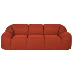 Canapé 3 places en tissu néoprène mailles 3D coloris rouille