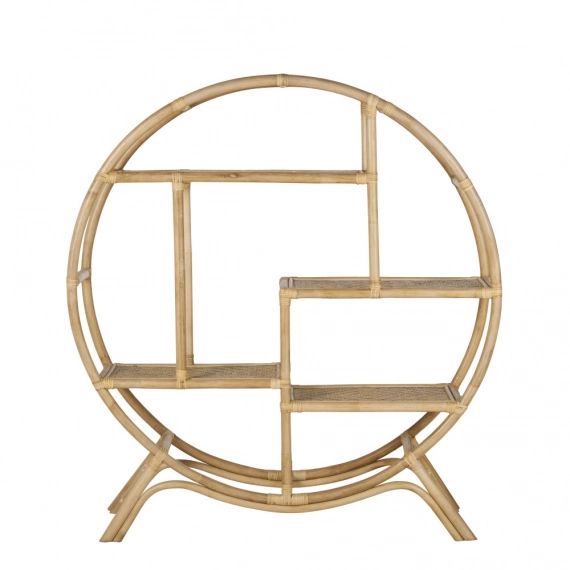 Etagère ronde en rotin cannage en bambou design
