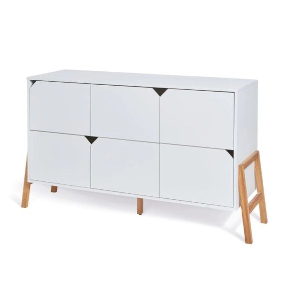 Commode 6 tiroirs blanc