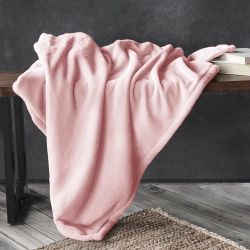 Plaid flanelle douceur rose 220x240cm