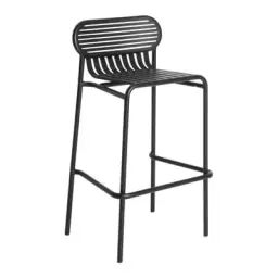 Tabouret de bar Week-end en Métal, Aluminium thermolaqué époxy – Couleur Noir – 55 x 75.24 x 104 cm – Designer Studio BrichetZiegler