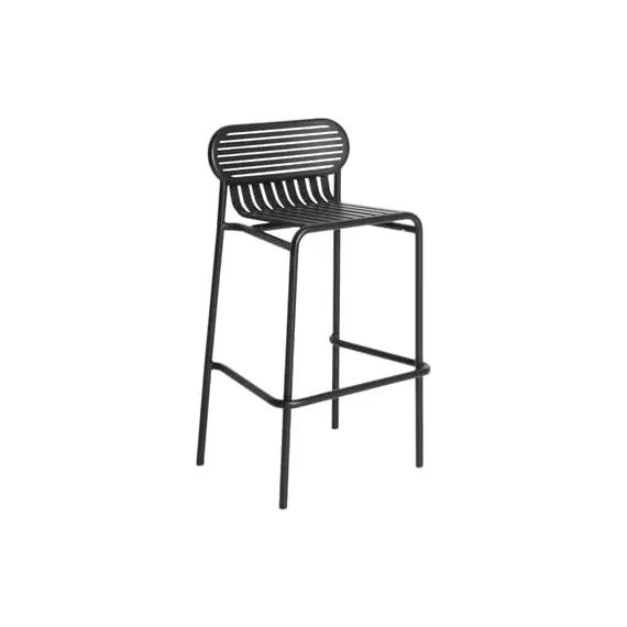 Tabouret de bar Week-end en Métal, Aluminium thermolaqué époxy – Couleur Noir – 55 x 75.24 x 104 cm – Designer Studio BrichetZiegler