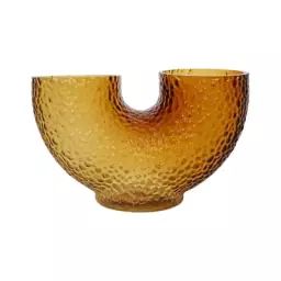 Vase Arura en Verre, Verre soufflé bouche – Couleur Marron – 34 x 30.22 x 19 cm