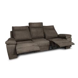 Canapé de relaxation 3 places en tissu HOUDA – Gris – 235 x 93 x 105 cm – Usinestreet