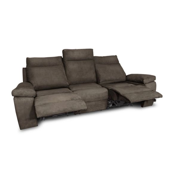 Canapé de relaxation 3 places en tissu HOUDA – Gris – 235 x 93 x 105 cm – Usinestreet