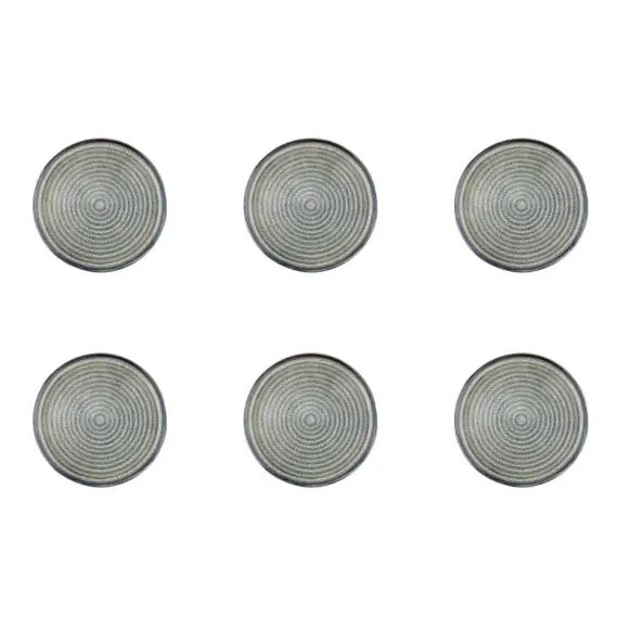 Lot de 6 petites assiettes en grès gris D17
