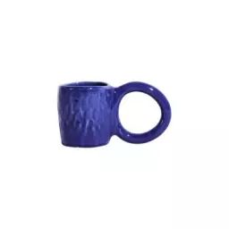 Tasse à café Donut en Céramique, Faïence émaillée – Couleur Bleu – 8 x 17 x 9 cm – Designer Pia Chevalier