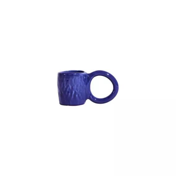 Tasse à café Donut en Céramique, Faïence émaillée – Couleur Bleu – 8 x 17 x 9 cm – Designer Pia Chevalier