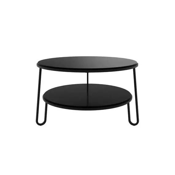 Table basse Eugénie en Bois, Acier laqué – Couleur Noir – 95.24 x 95.24 x 40 cm – Designer Aïssa Logerot