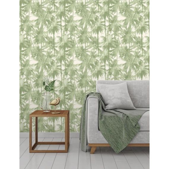 Papier peint vinyle LES AVENTURES palmier vert