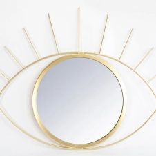 Miroir Oeil doré, l.43 x H.37 cm