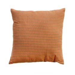 TANGER – Housse de coussin en coton à rayures orange et vert 40 x 40