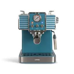 Machine à café expresso en acier inoxydable bleu