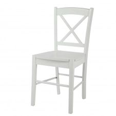 Chaise en hévéa blanc Newport