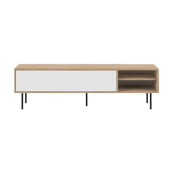 Meuble TV, Chêne naturel et blanc AMPERE