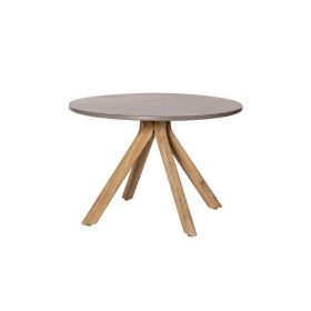 Table basse en bois ronde 60 cm gris