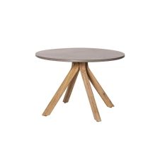 Table basse en bois ronde 60 cm gris