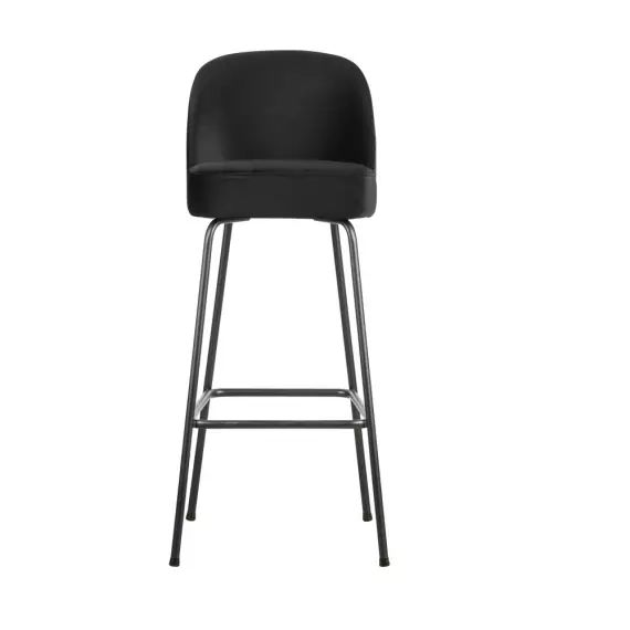 Tabouret de bar en velours 80cm noir