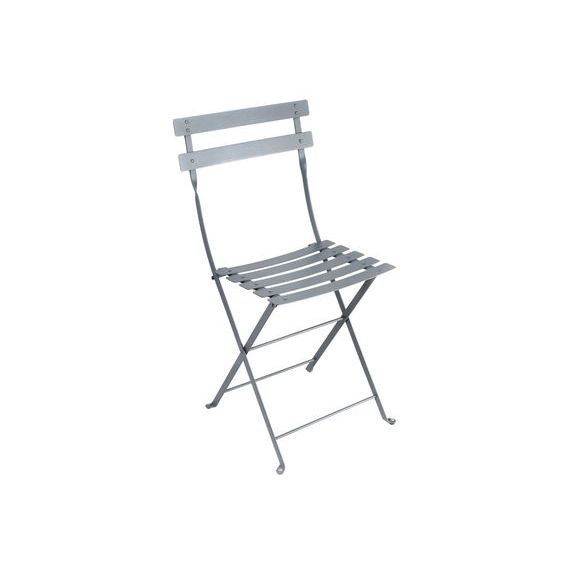 Chaise pliante Bistro en Métal, Acier laqué – Couleur Gris – 45 x 38 x 82 cm – Designer Studio