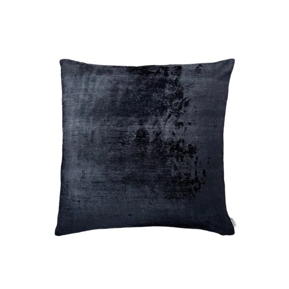 Housse de coussin velours soie ikat  50×50 noir
