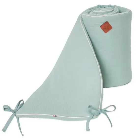 Tour de lit universel en gaze de coton  Vert de gris