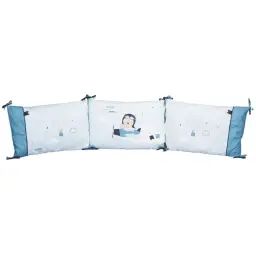 Tour de lit 120×60 ou 140×70 en coton bleu