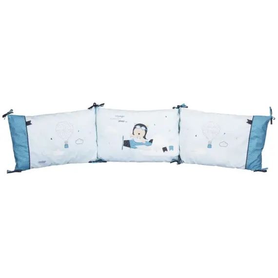 Tour de lit 120×60 ou 140×70 en coton bleu