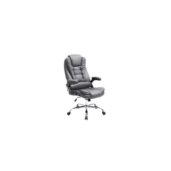 Chaise de bureau réglable pivotant en similicuir Gris