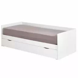 Lit gigogne avec tiroirs Molly   Blanc 80×200 cm blanc
